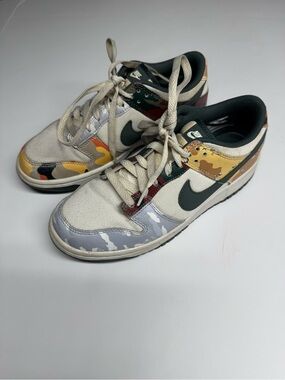 Nike Multicolor Camo Low-Top Sneakers — Black Swoosh